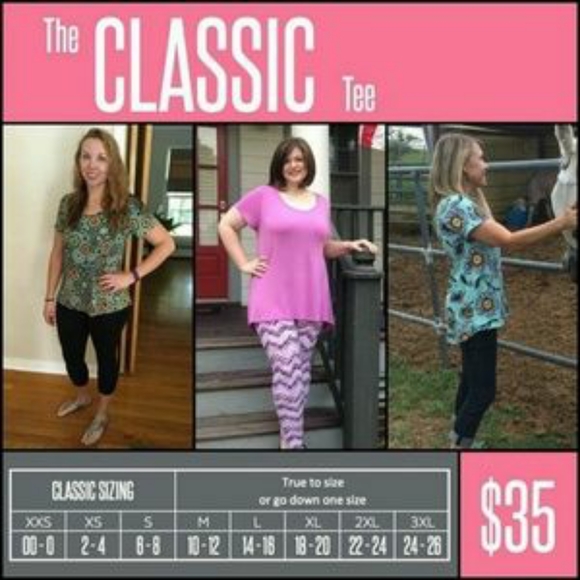 NWT XL LULAROE CLASSIC TEE (GRAY/PINK) - Picture 5 of 5